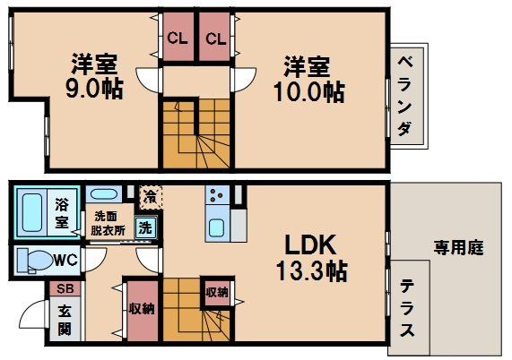 【間取り】 | メルヴェーユ北畠