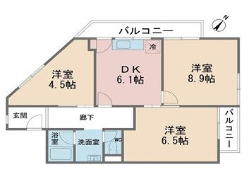 カルチェ六甲台の間取り