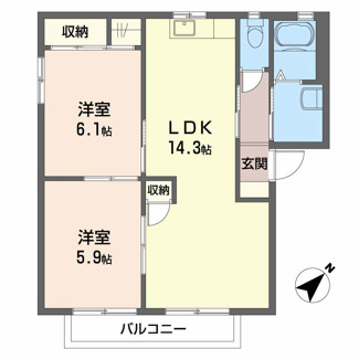 【間取り】 | グリーンヴィラージュ　Ａ
