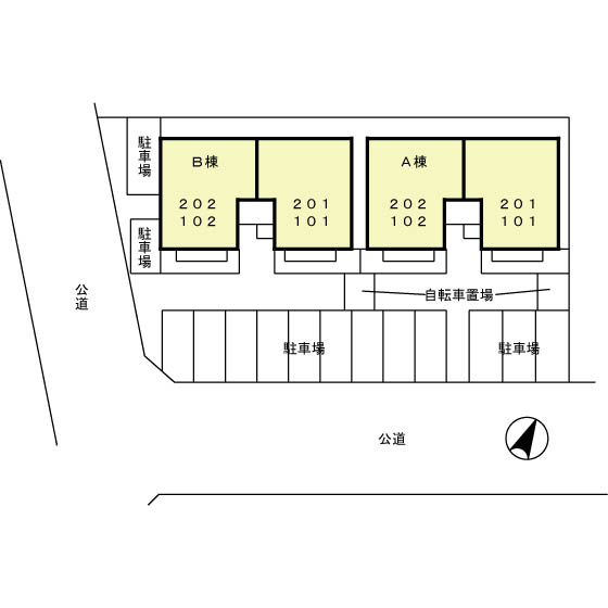 セジュールあいりすAの駐車場