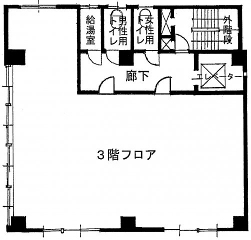 台東区上野３丁目の事務所の間取り