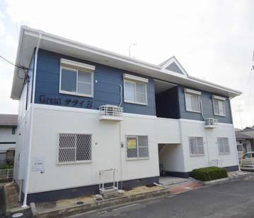 岡山市南区箕島のアパートの外観