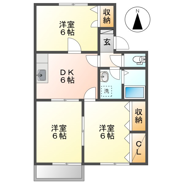 エスポワール都ⅡBの間取り