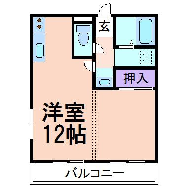 コスモハイツⅡの間取り|広々したお部屋です