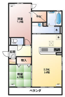 【間取り】 | ラ　メゾン　ド　ボヌール　桜塚