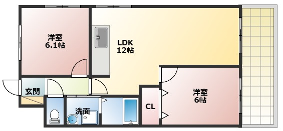 【間取り】 | ロイヤルコーポ魚住 | ロイヤルコーポ魚住