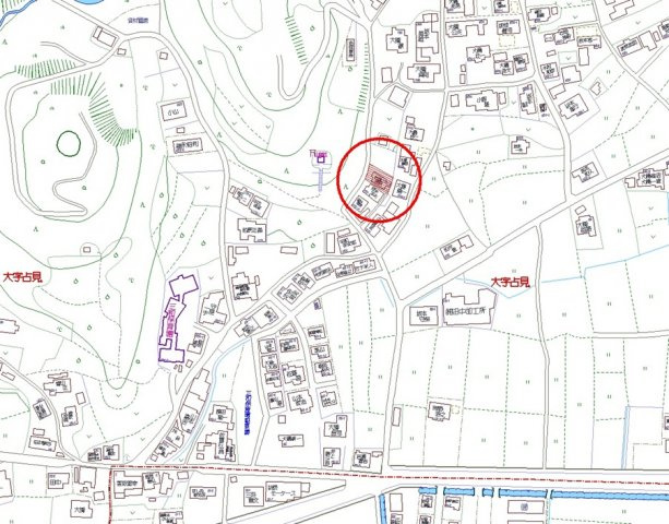 浅口市金光町占見　中古戸建ての地図