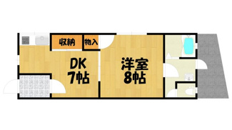 【間取り】 | 白芳荘26号館 | 広々１ＤＫ