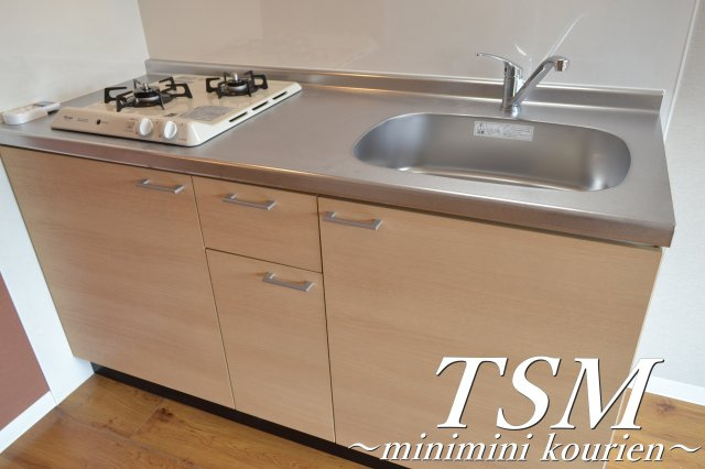 Ｌａｒｇｏ初町のキッチン|２口ガスコンロのシステムキッチン