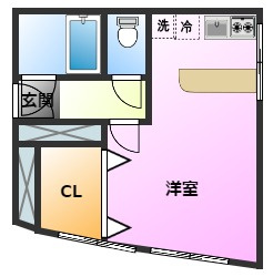 玉屋ハウスの間取り|原付まで駐輪可☆