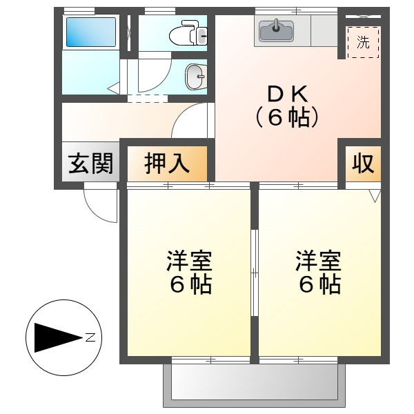 セジュール野山Ｂの間取り