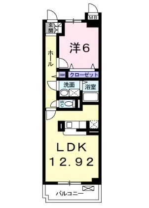 ジェルメＢの間取り|★1LDK