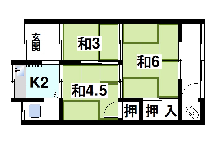 森中貸家の間取り|ここちよい和室でゆったり寛ぐことができます