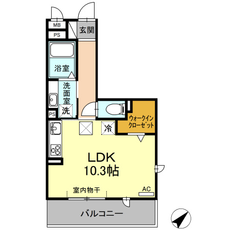 マルベリーの間取り|1R 