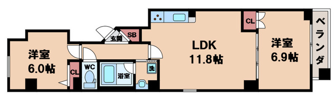 【間取り】 | リシェ阿倍野元町