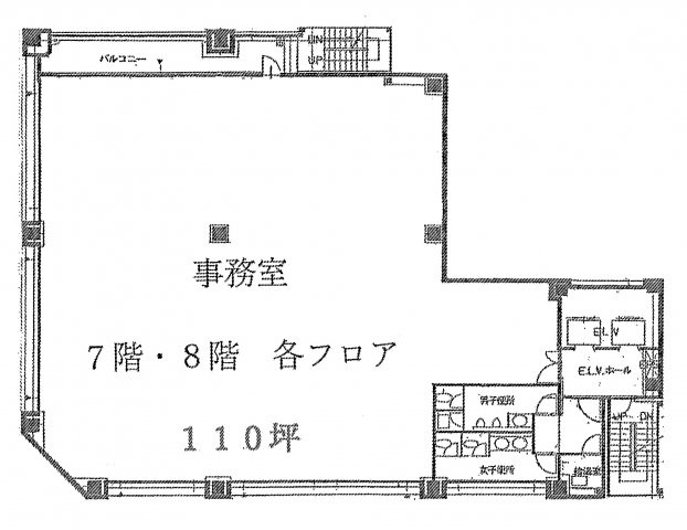 中央区築地３丁目の事務所の間取り