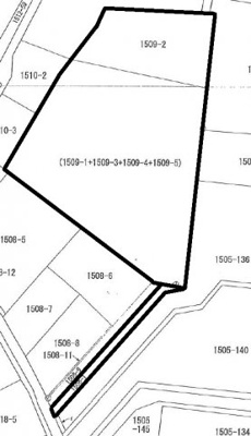 【区画図】 | 藤岡市藤岡の売地(古家有り・現状渡し) | 土地面積が1809.18㎡あります。