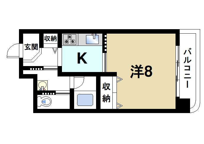 OMマンション東生駒の間取り|風通しの良い間取りです