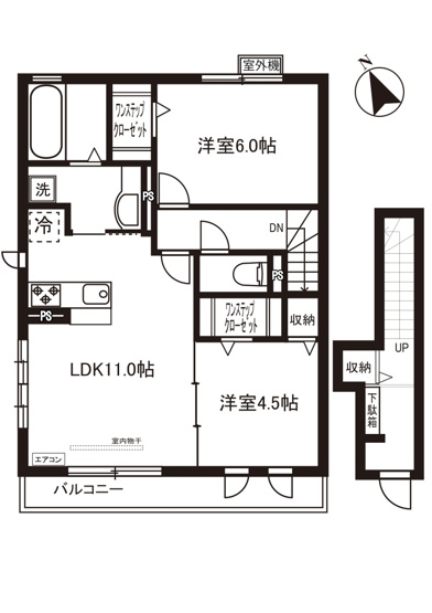 【間取り】 | プランタン | カップルさんやファミリーさんにもオススメの2LDKタイプです！なんと言っても最上階・角部屋・二面採光なのが嬉しい♪