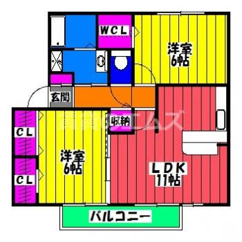 【間取り】 | プロスパー６２ | プロスパー６２の間取り