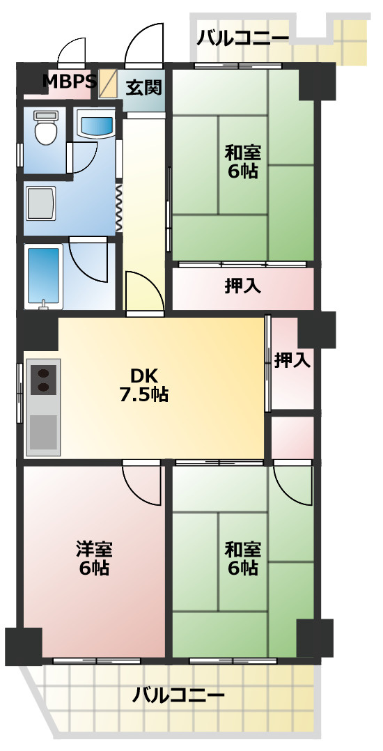 グランドハイツ本町の間取り