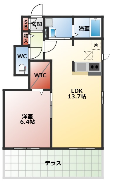ブルーオニオンの間取り|１ＬＤＫの間取り