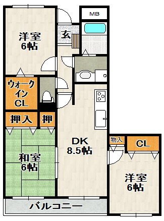 ハーティス宝塚の間取り
