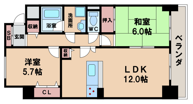 【間取り】 | ボンホワイエ帝塚山