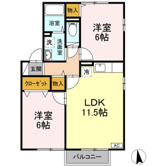 【間取り】 | ハピネス甲西A