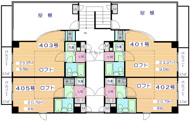 【間取り】 | ルミエール上高丸
