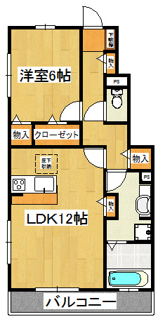 ヴァンフェリオＢの間取り|全室洋室