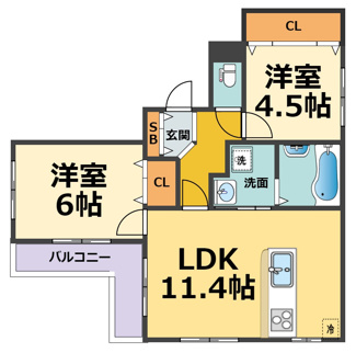 【間取り】 | CoLaBo甲子園高潮(甲子園駅・兵庫医科大学) | CoLaBo甲子園高潮