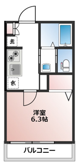 【間取り】 | 【シャーメゾン】ドリーミオ | 使いやすい1Ｋです！