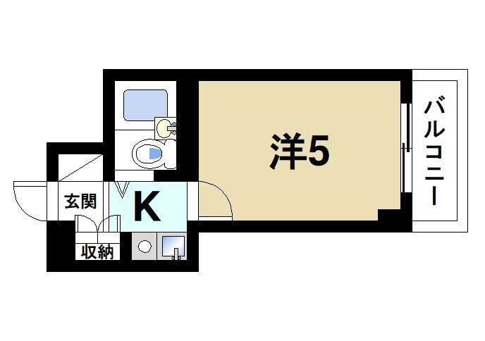 City PALACE21　郡山九条　パート1の間取り|1Kの間取り