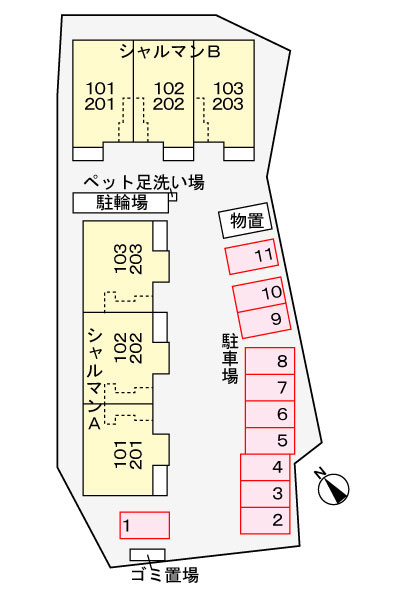 シャルマンBの区画図