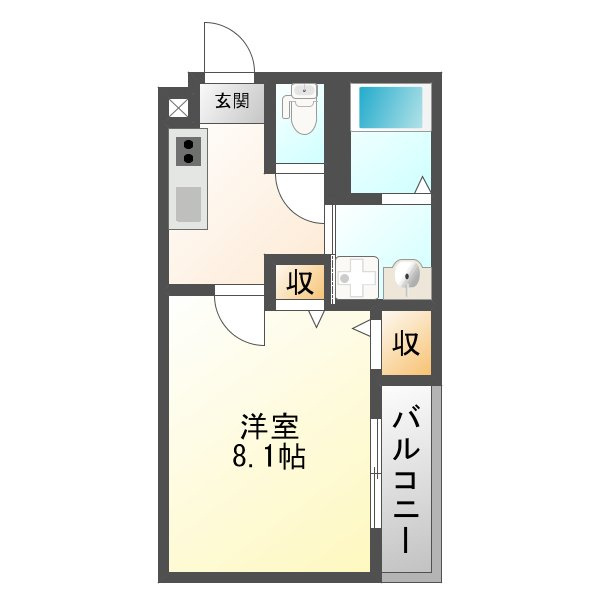 フジパレス三津屋Ⅱ番館の間取り
