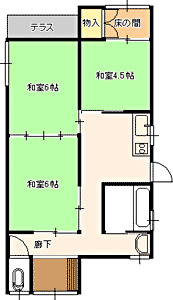 【間取り】 | 長者町貸家