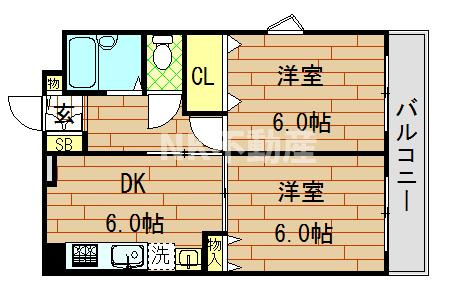 【間取り】 | ノアーズアーク長田21（長田賃貸） | 間取りです