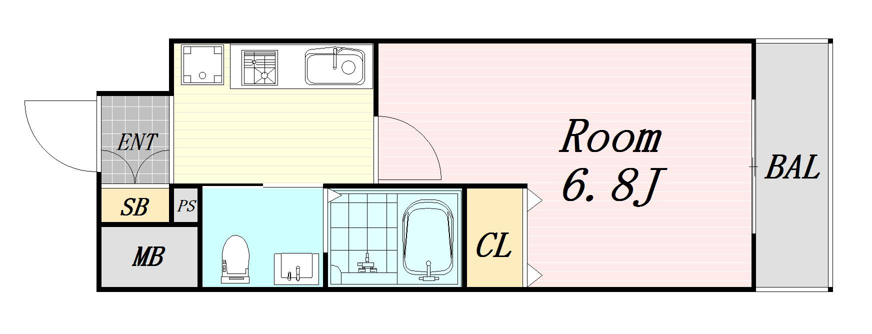 エステムコート梅田天神橋3アヴァンテ　仲介手数料無料の間取り