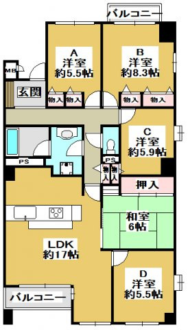 【間取り】 | 三田カルチャータウン・リフォレＣ棟406号室 | 間取りです