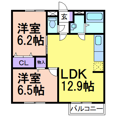 シャンぺトレⅡの間取り|間取りです