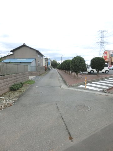 鴻巣市宮前の売地の前面道路含む現地写真|旧中仙道へアクセスできる道です。