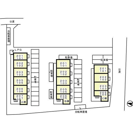 リビングタウン榎戸C棟の区画図