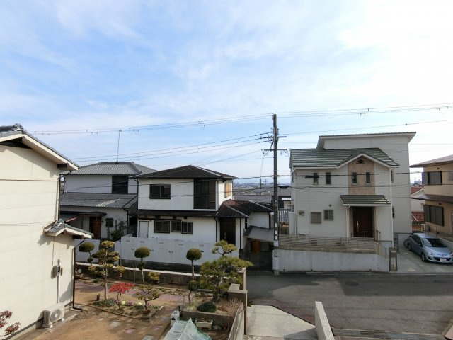 明石市魚住町長坂寺　新築戸建の展望|現地　２階洋室から撮影　遠方に海が見えます