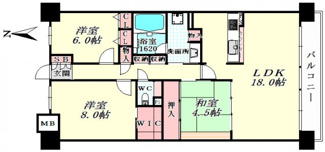 【間取り】 | ◆◇◆エスリード西宮甲陽園Ⅱ番館Airs◆◇◆ | 3LDK　84.35平米　バルコニー13.60平米