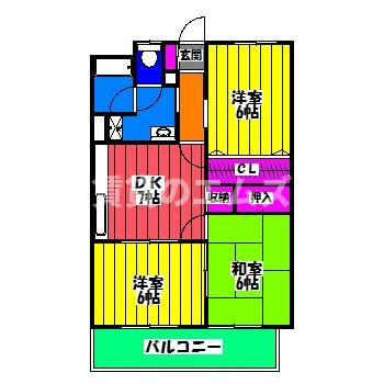 【間取り】 | コーポウィステリア２５ | コーポウィステリア２５の間取り