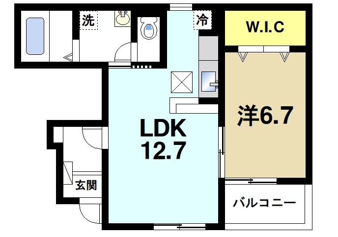 カンポの間取り|1LDKのお部屋です