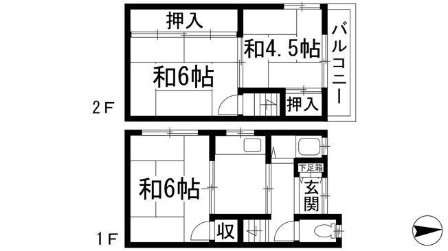 【間取り】 | 加茂1丁目テラスハウス（仲尾アパート）
