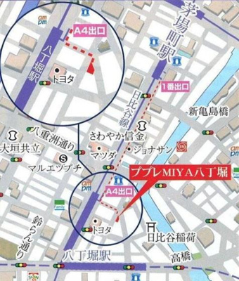 【地図】 | ププレＭＩＹＡ八丁堀 | ププレＭＩＹＡ八丁堀