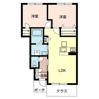 【間取り】 | ＳｈａＭａｉｓｏｎみらいⅡ | 2LDK:57.91㎡